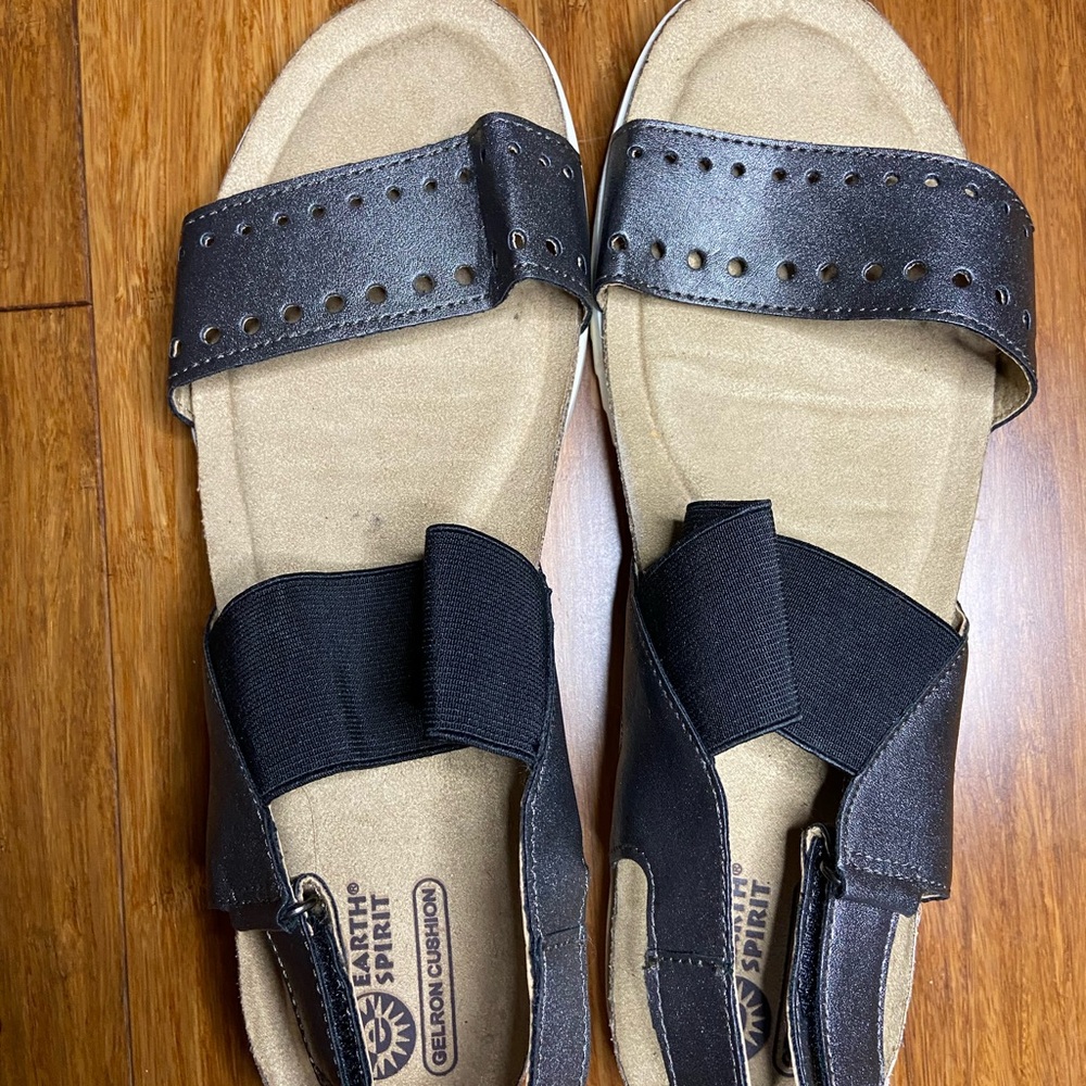 Earth Spirit Black Sandals